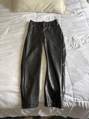 Abercrombie & Fitch Black Vegan Leather High-Rise Pants